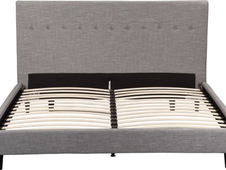 Burgio Bed Queen Light Grey For Discount