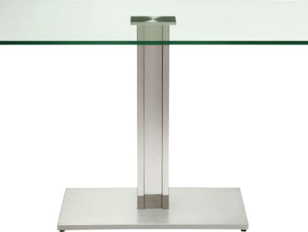 Castor Dining Table Clear Glass For Sale