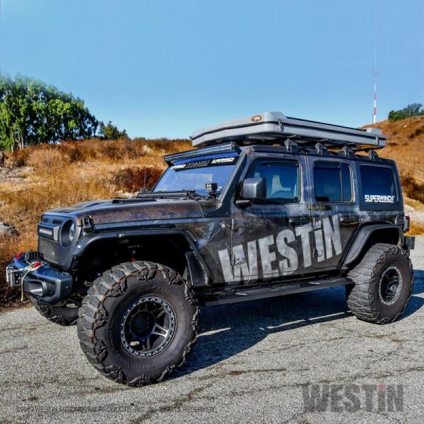 Westin 18-22 Jeep Wrangler JLU 4dr R5 Nerf Step Bars - Tex. Blk For Cheap